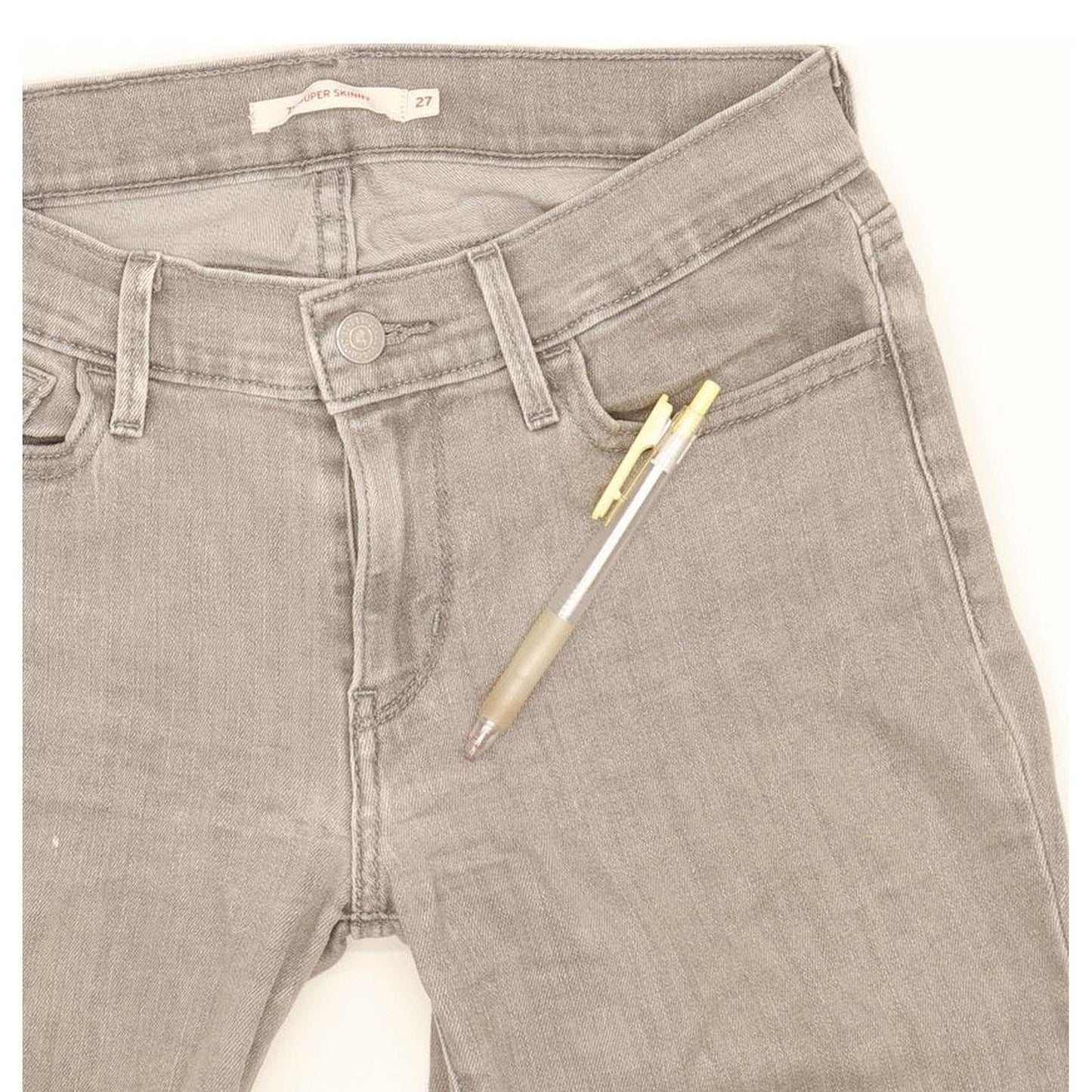 Levi's 710 Super Women Grey Skinny Slim Stretch Jeans W27 L29