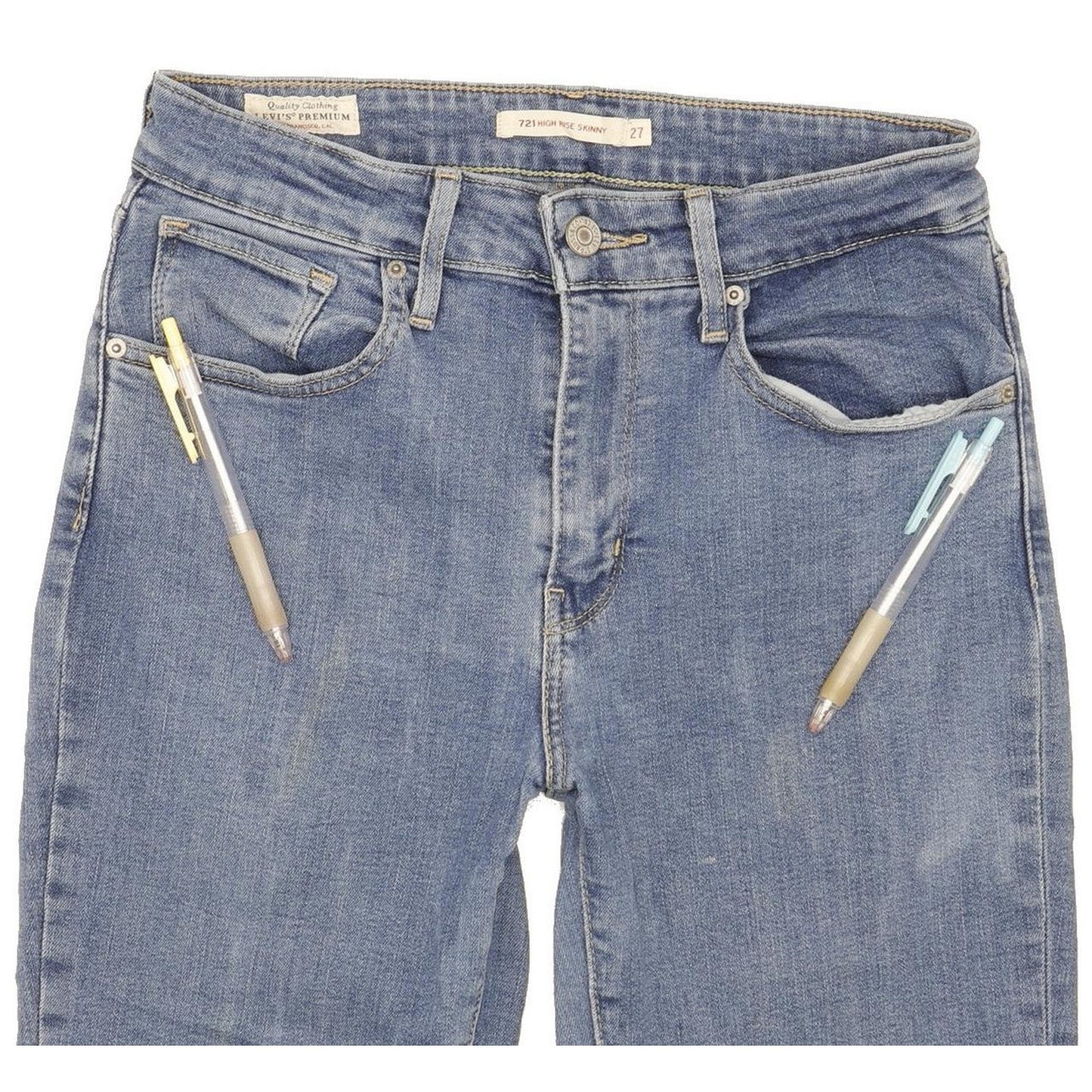 Levi's 721 Women Blue Skinny Slim Stretch Jeans W27 L32