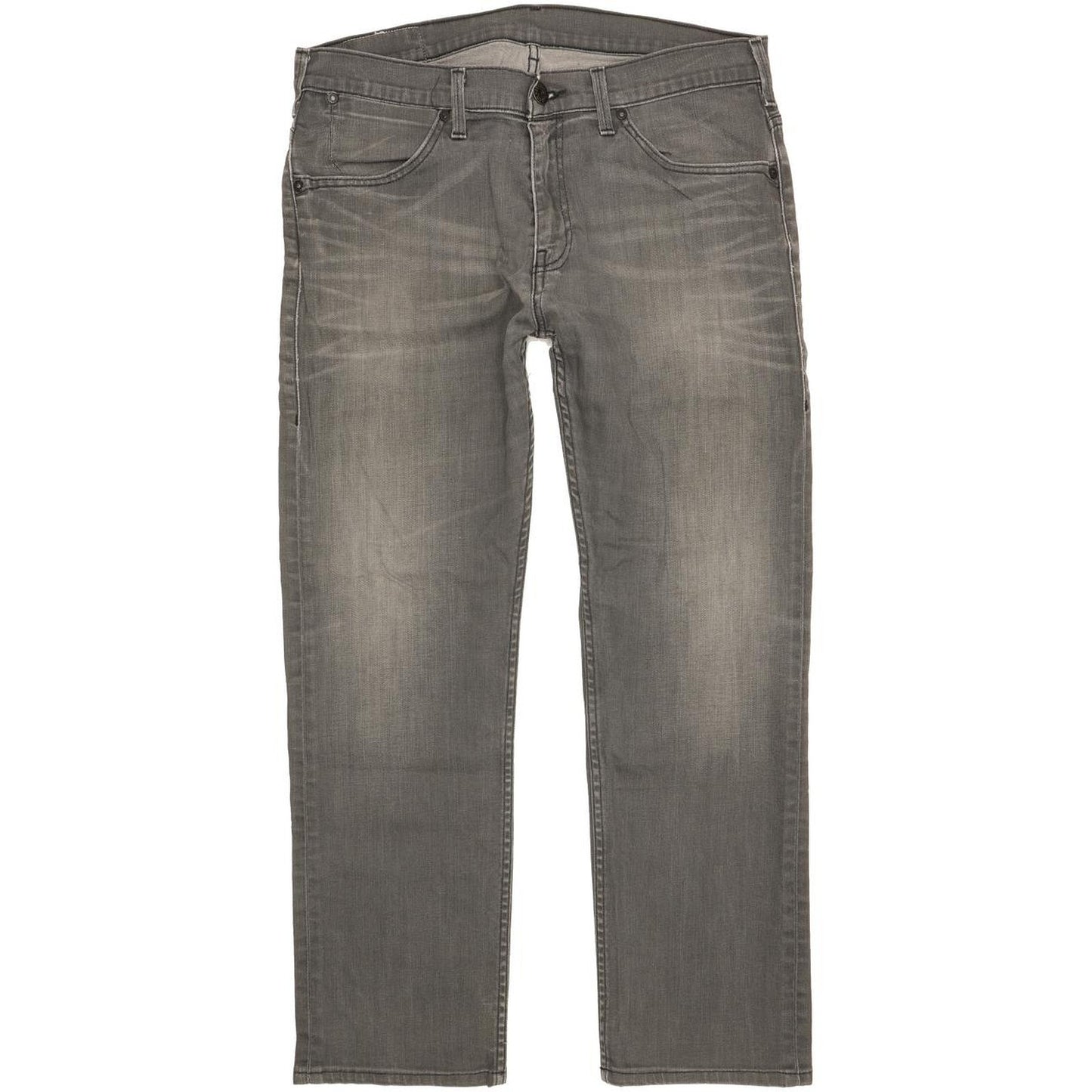 Levi's 504 Men Grey Straight Regular Stretch Jeans W34 L28