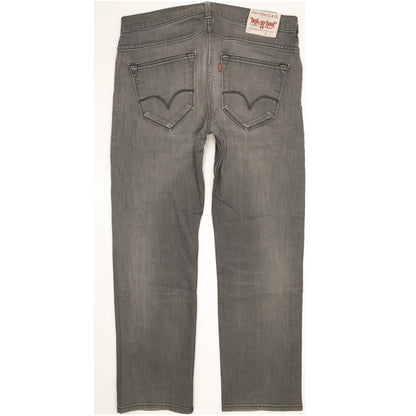 Levi's 504 Men Grey Straight Regular Stretch Jeans W34 L28
