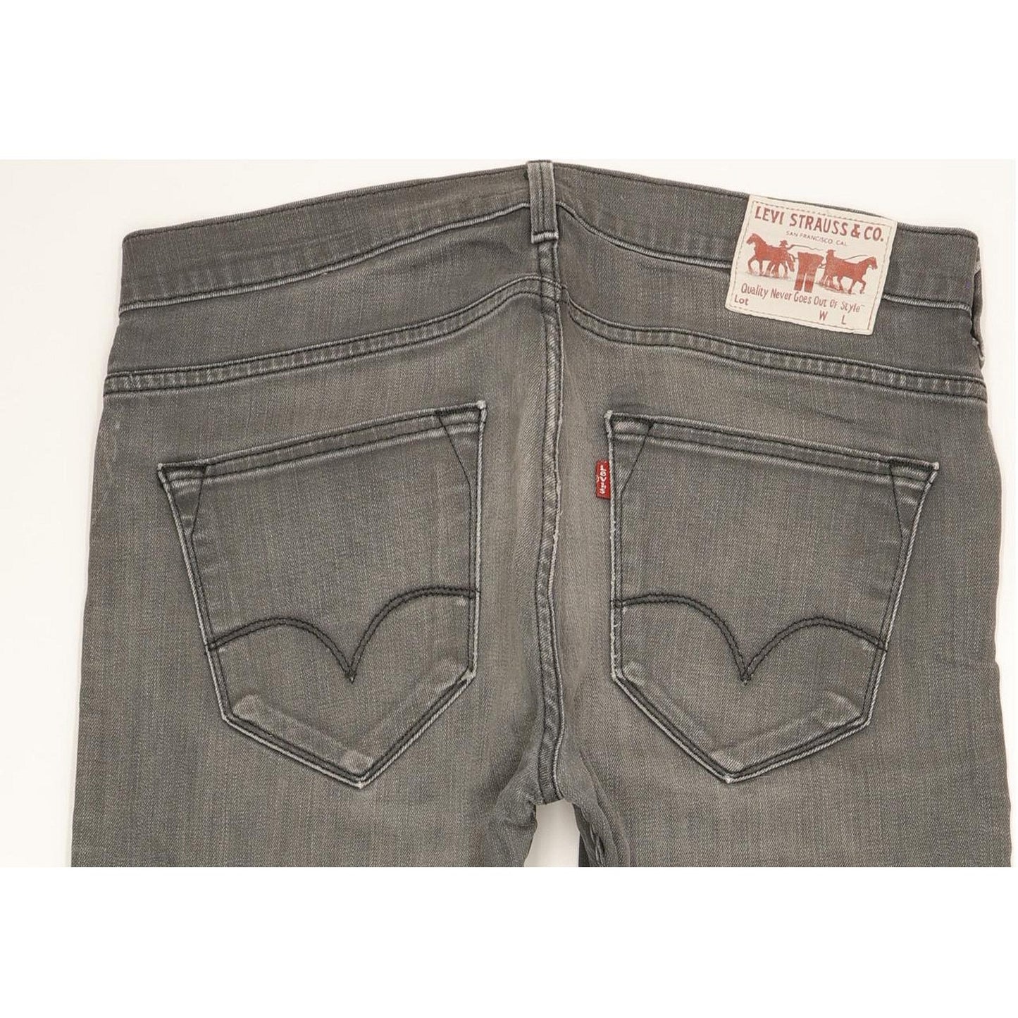 Levi's 504 Men Grey Straight Regular Stretch Jeans W34 L28