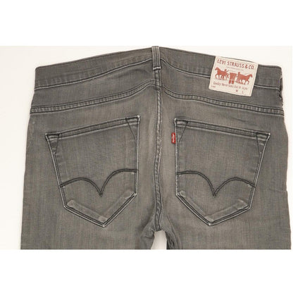 Levi's 504 Men Grey Straight Regular Stretch Jeans W34 L28