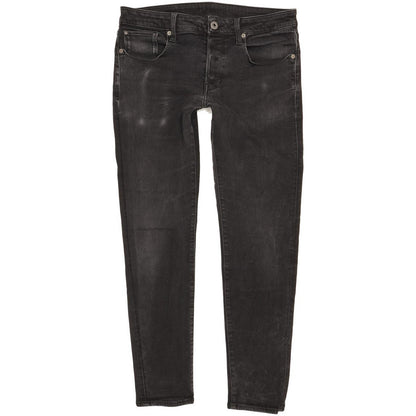 G-Star 3301 Men Black Straight Slim Stretch Jeans W32 L32