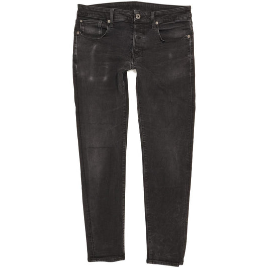 G-Star 3301 Men Black Straight Slim Stretch Jeans W32 L32