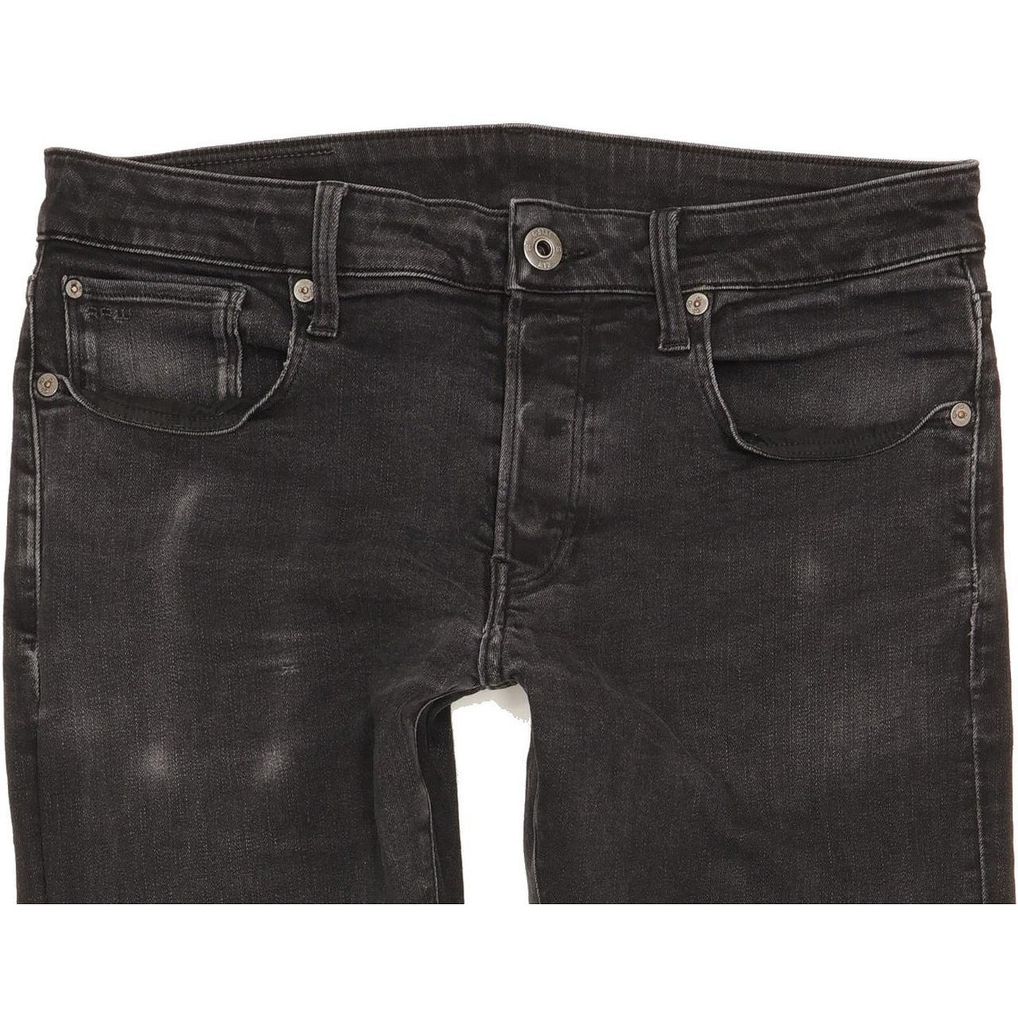 G-Star 3301 Men Black Straight Slim Stretch Jeans W32 L32