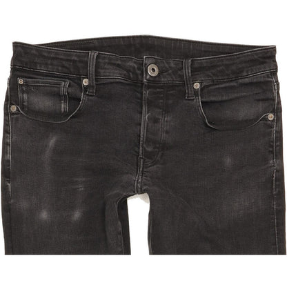 G-Star 3301 Men Black Straight Slim Stretch Jeans W32 L32