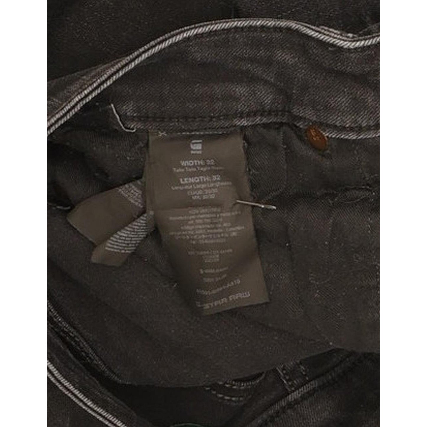 G-Star 3301 Men Black Straight Slim Stretch Jeans W32 L32