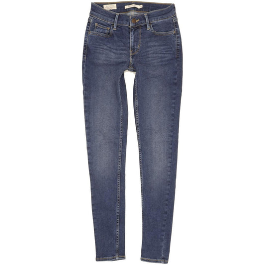 Levi's 710 Super Women Blue Skinny Slim Stretch Jeans W25 L28