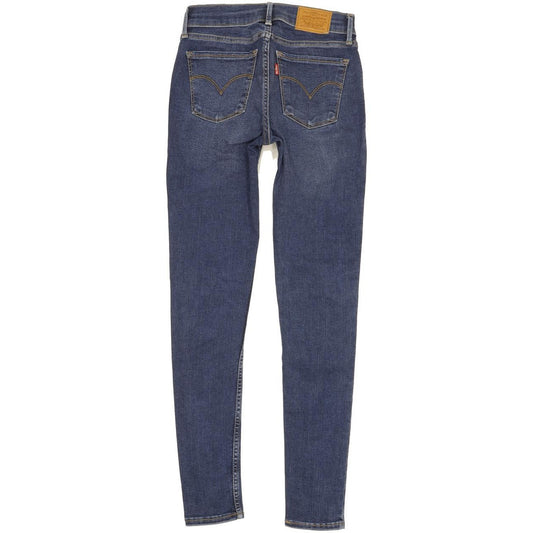 Levi's 710 Super Women Blue Skinny Slim Stretch Jeans W25 L28