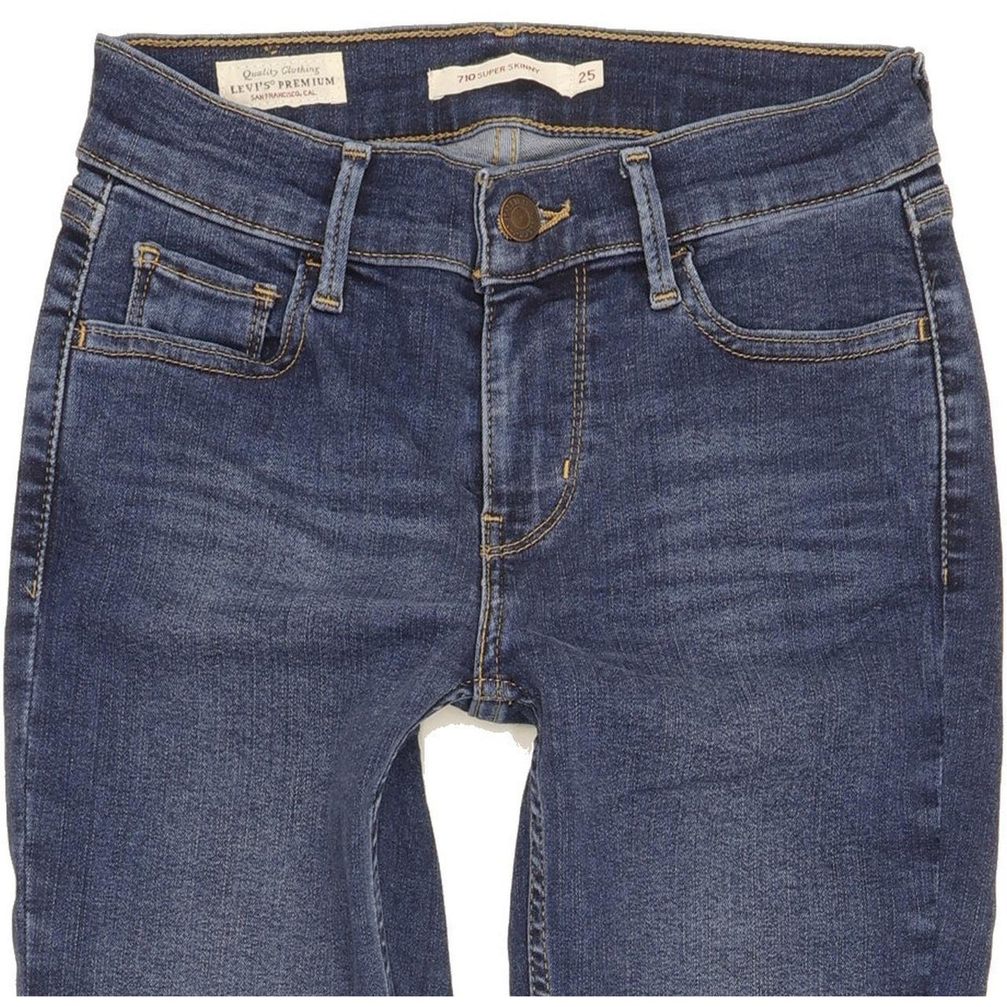 Levi's 710 Super Women Blue Skinny Slim Stretch Jeans W25 L28