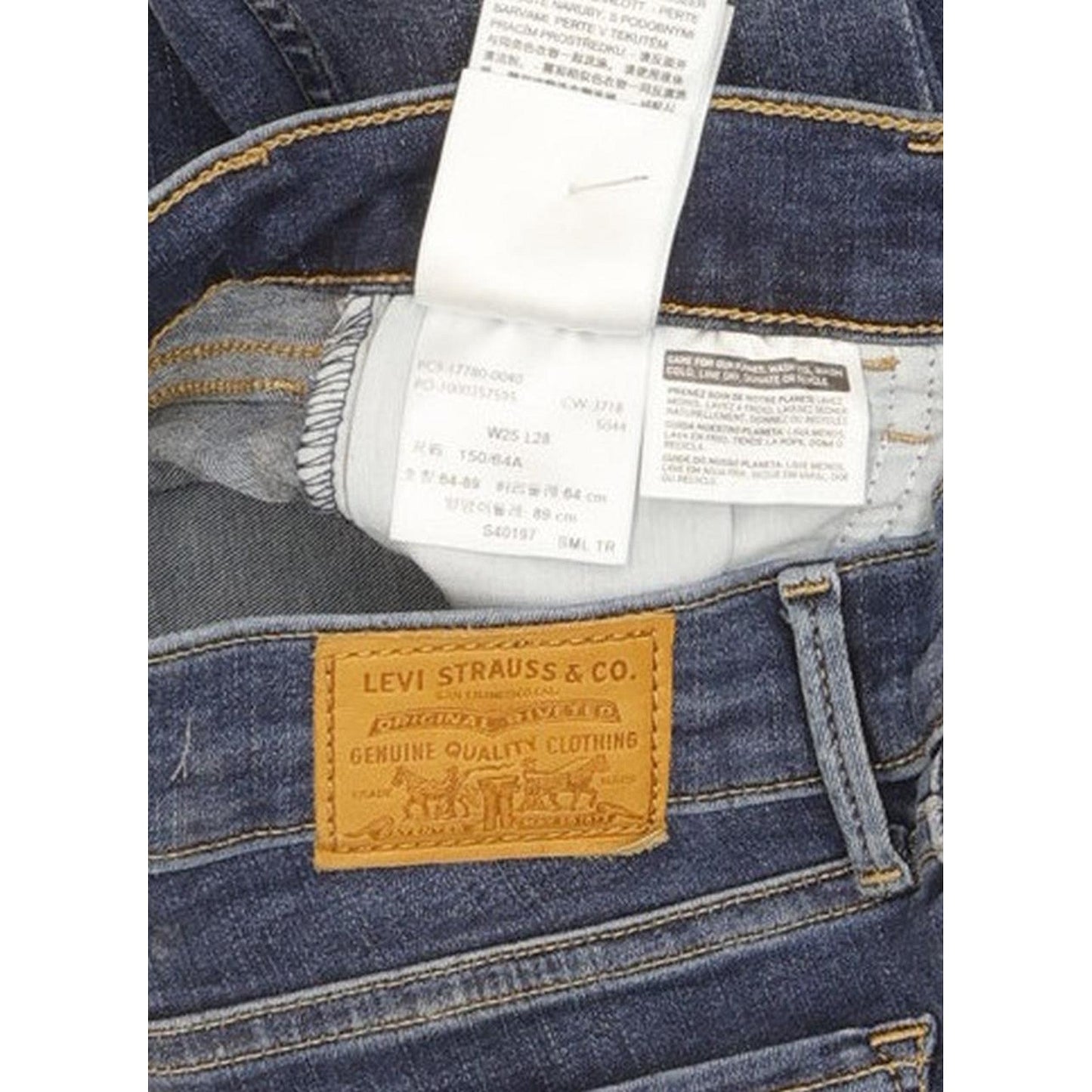 Levi's 710 Super Women Blue Skinny Slim Stretch Jeans W25 L28