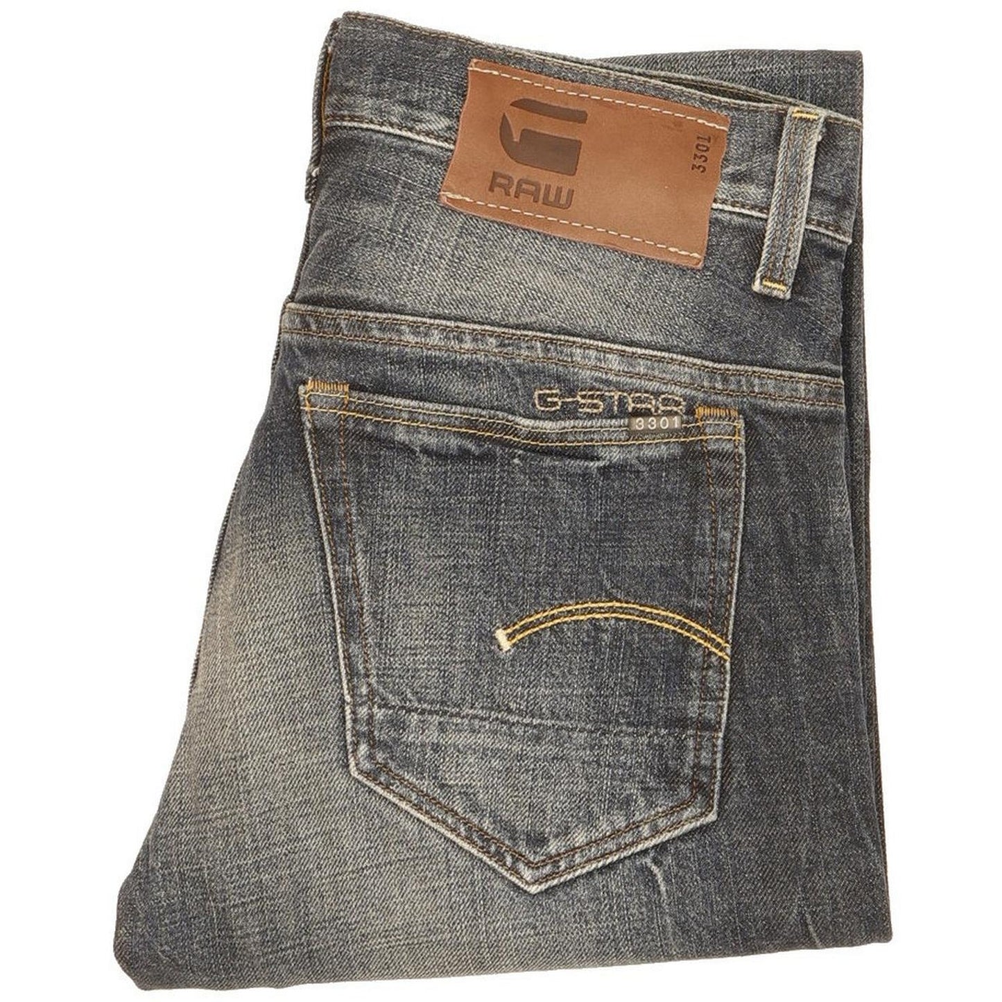 G-Star Men Blue Straight Regular Stretch Jeans W30 L29