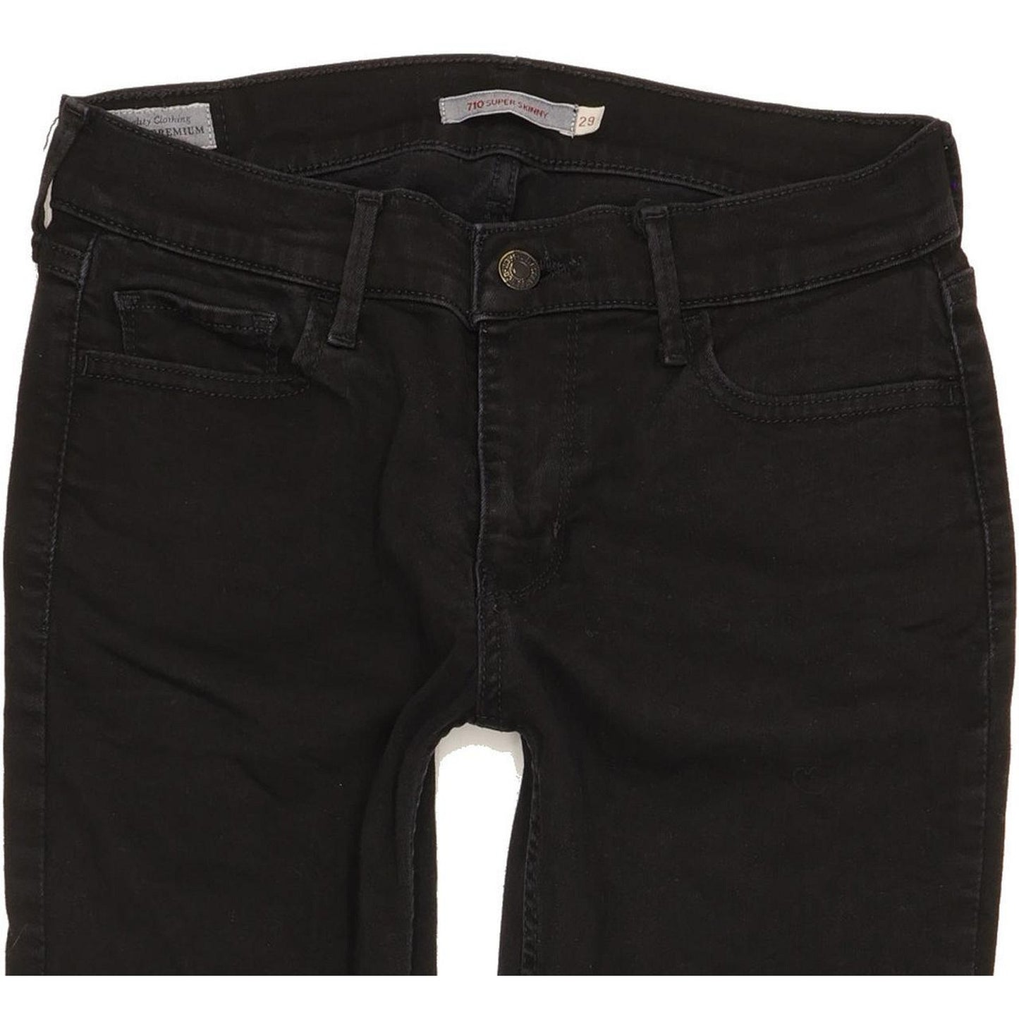 Levi's 710 Super Women Black Skinny Slim Stretch Jeans W29 L31