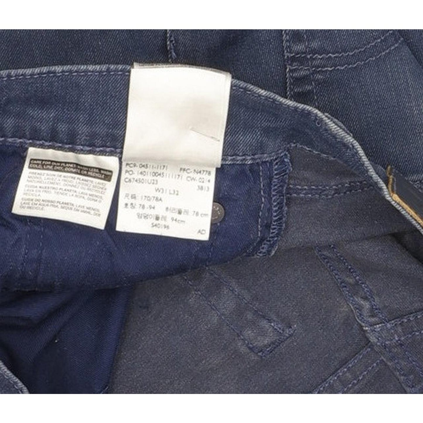 Levi's Men Blue Straight Slim Stretch Jeans W31 L31