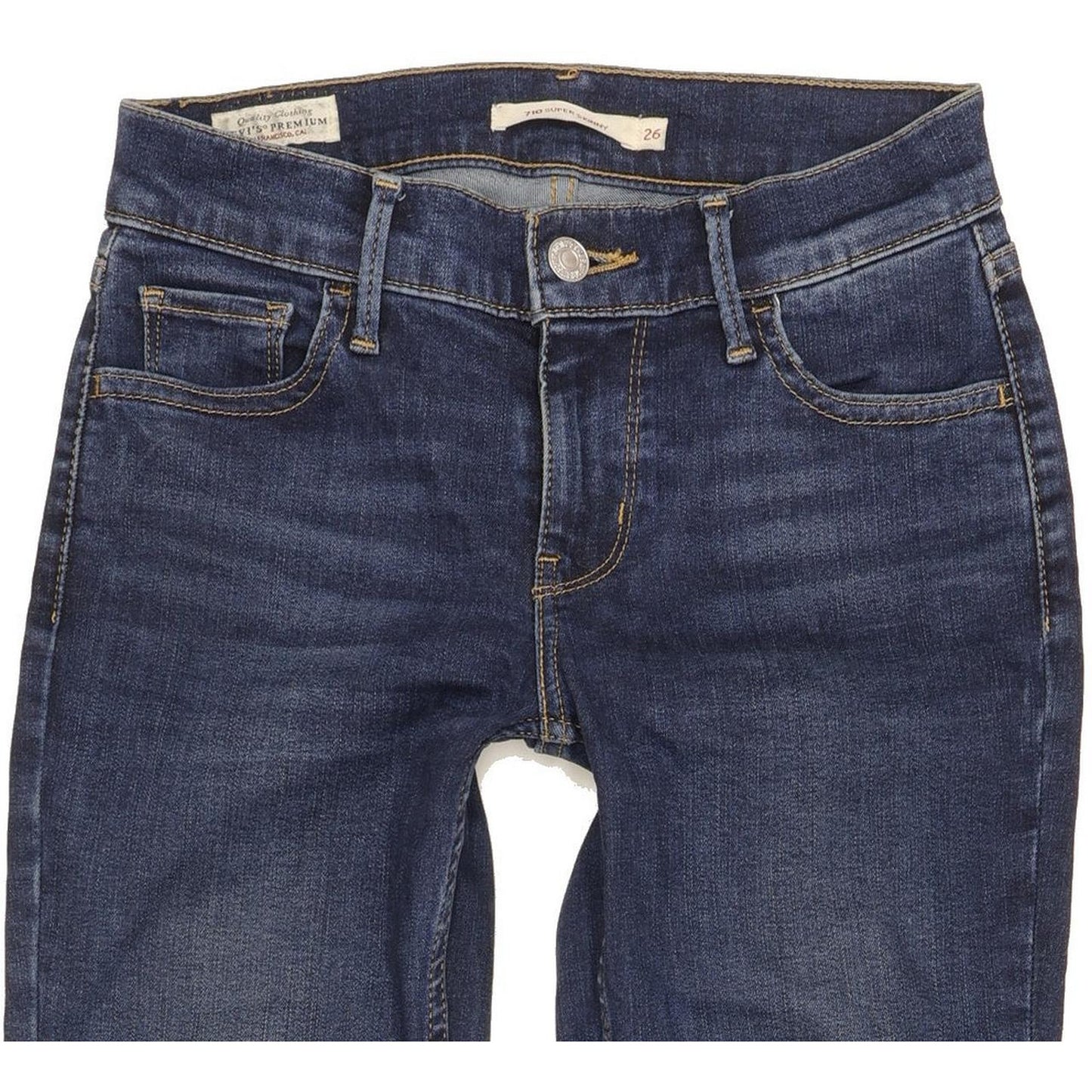 Levi's 710 Super Women Blue Skinny Slim Stretch Jeans W26 L31