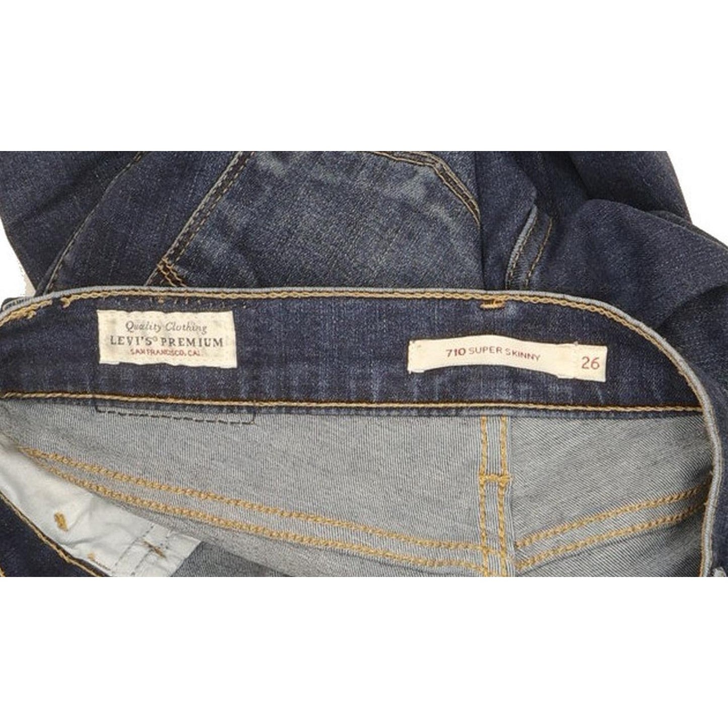 Levi's 710 Super Women Blue Skinny Slim Stretch Jeans W26 L31