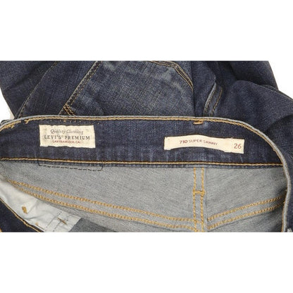 Levi's 710 Super Women Blue Skinny Slim Stretch Jeans W26 L31