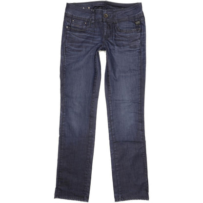 G-Star New Ford Women Blue Straight Slim Stretch Jeans W29 L33