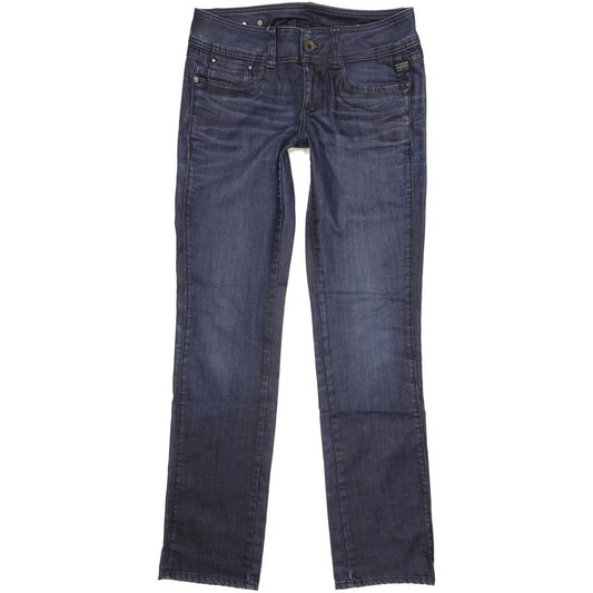 G-Star New Ford Women Blue Straight Slim Stretch Jeans W29 L33