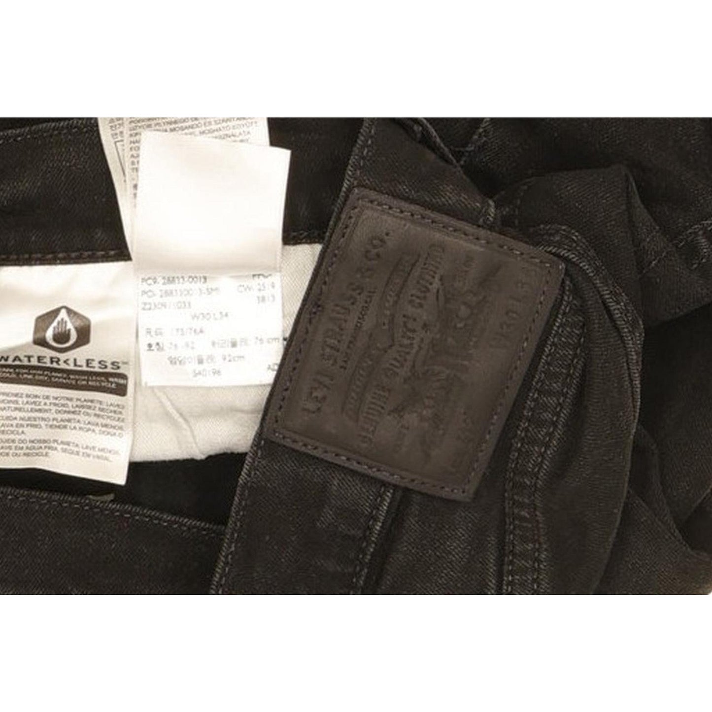 Levi's 512 Men Black Tapered Slim Stretch Jeans W30 L32