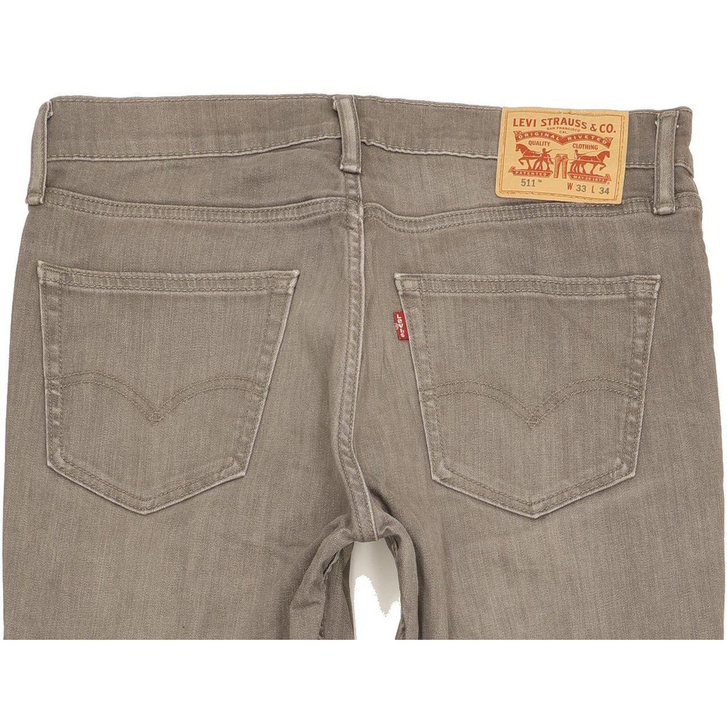 Levi's 511 Men Grey Straight Slim Stretch Jeans W33 L33