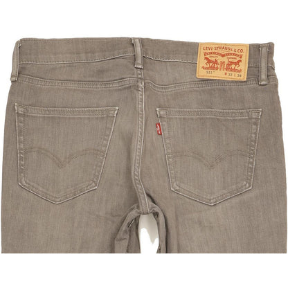 Levi's 511 Men Grey Straight Slim Stretch Jeans W33 L33