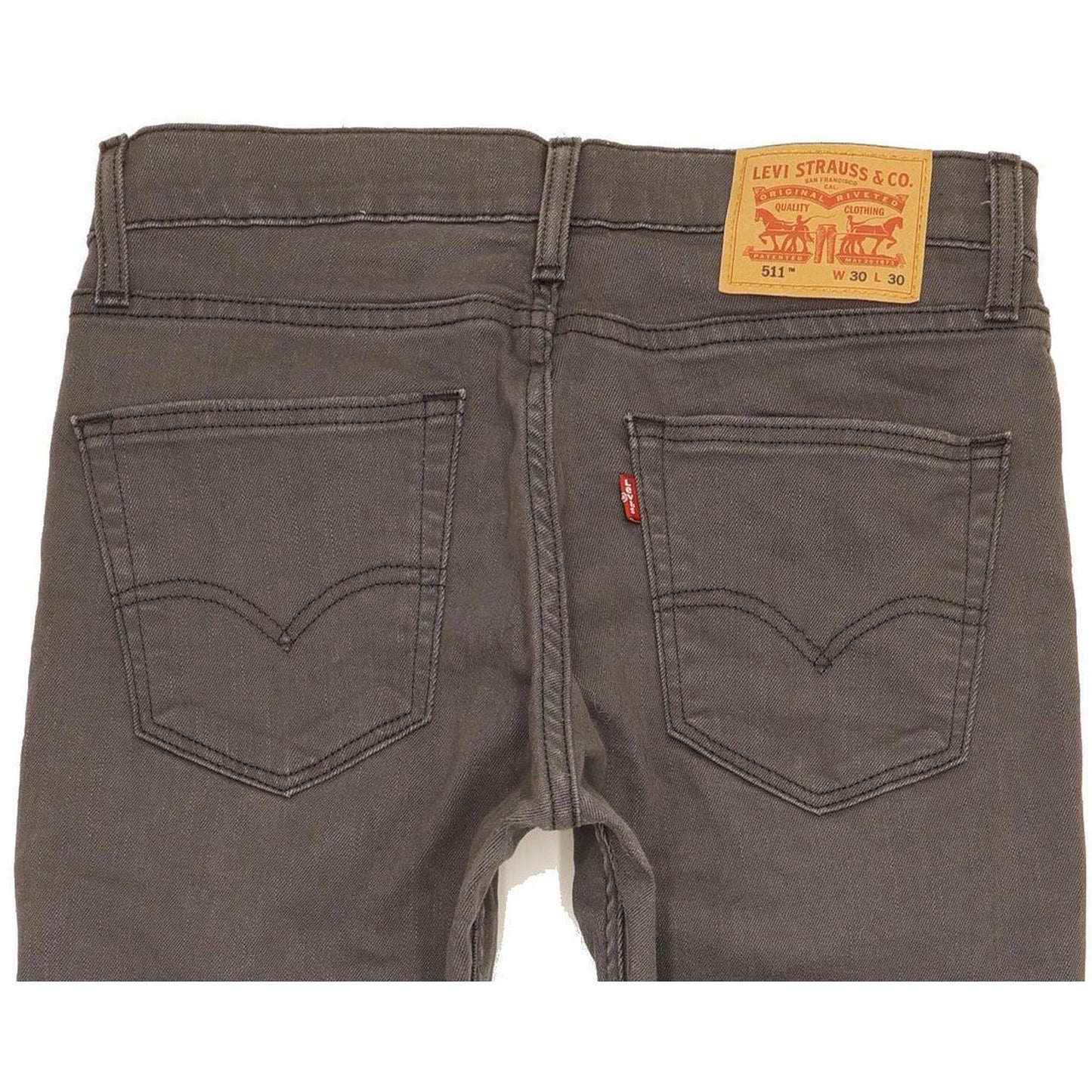 Levi's 511 Men Grey Straight Slim Stretch Jeans W30 L30