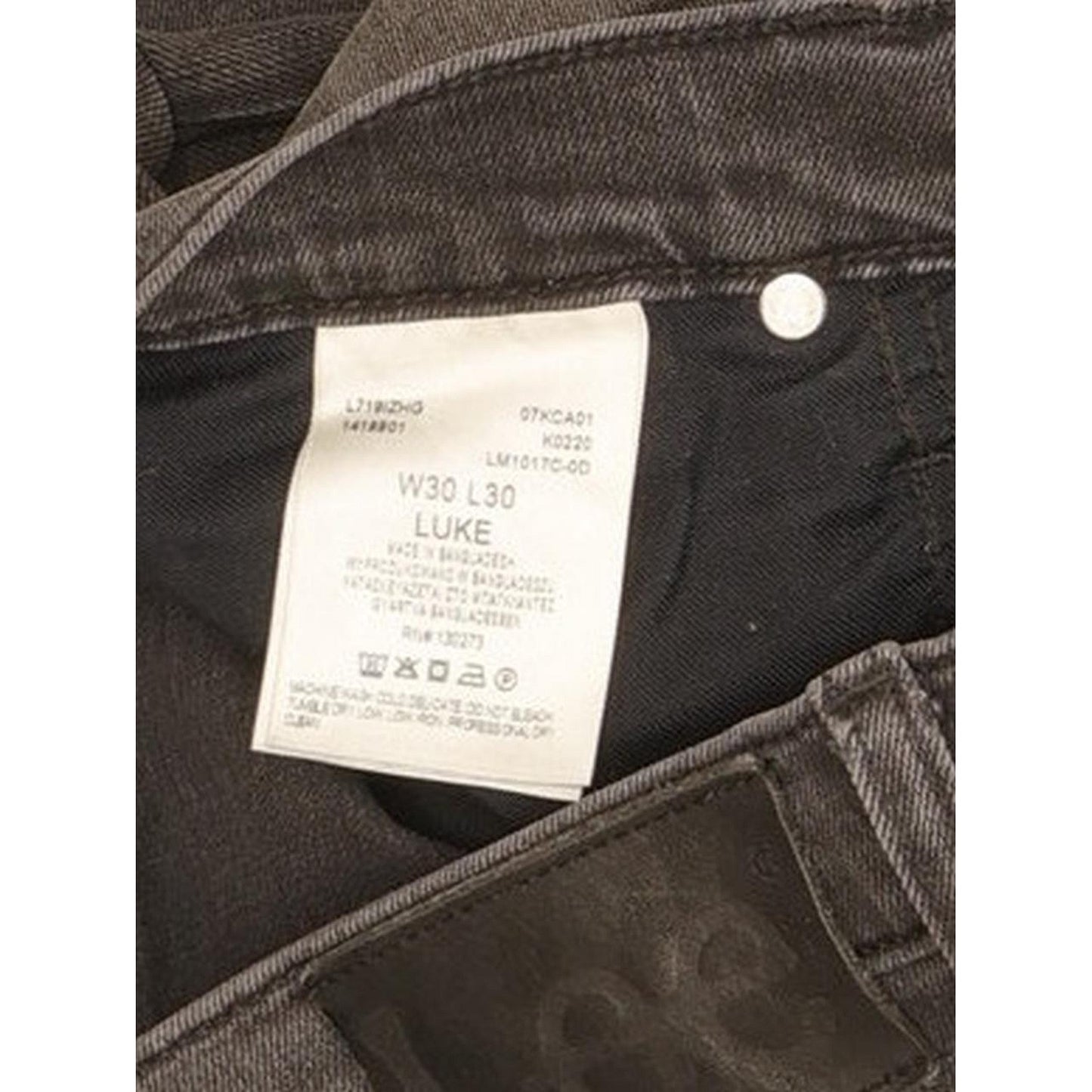 Lee Luke Men Black Skinny Slim Stretch Jeans W30 L29