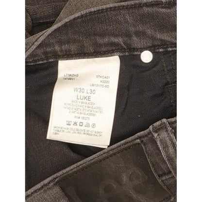Lee Luke Men Black Skinny Slim Stretch Jeans W30 L29