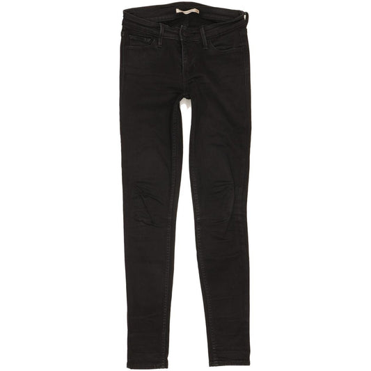 Levi's 710 Super Women Black Skinny Slim Stretch Jeans W26 L30