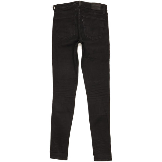 Levi's 710 Super Women Black Skinny Slim Stretch Jeans W26 L30