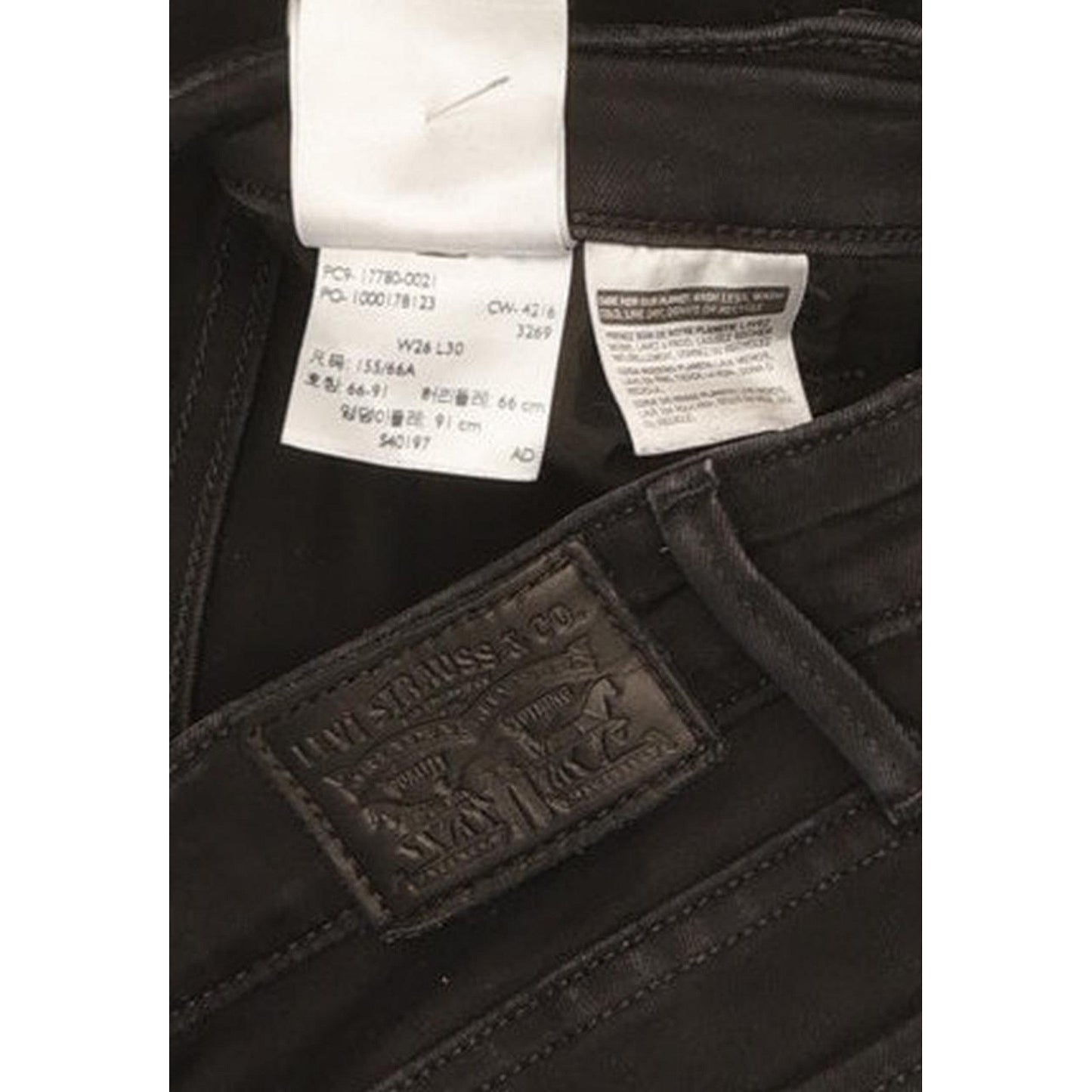 Levi's 710 Super Women Black Skinny Slim Stretch Jeans W26 L30