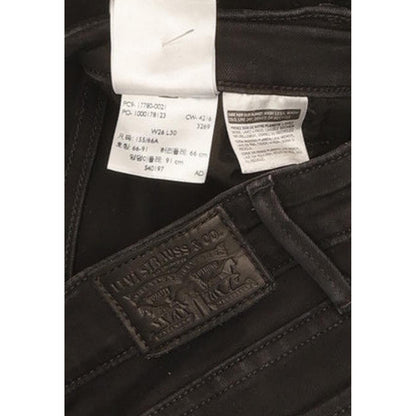 Levi's 710 Super Women Black Skinny Slim Stretch Jeans W26 L30