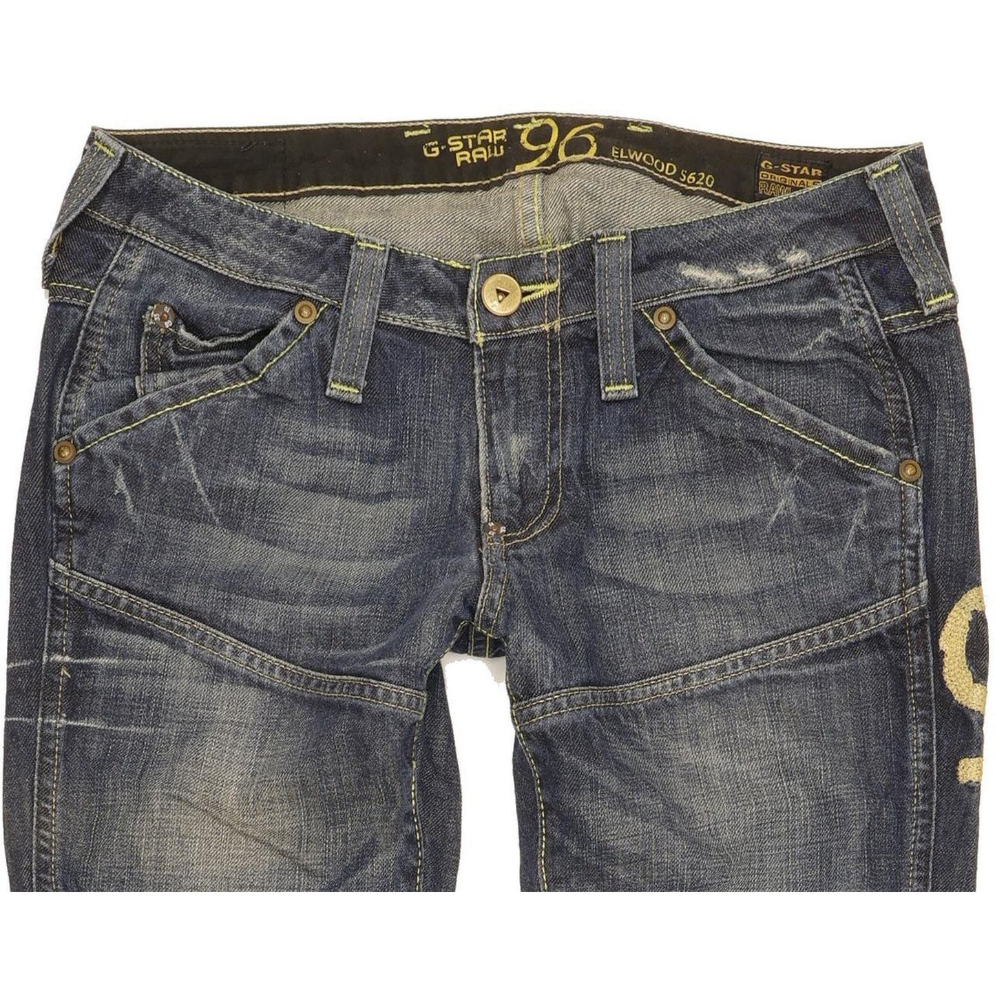 G-Star Elwood Heritage Women Blue Straight Slim Jeans W27 L31