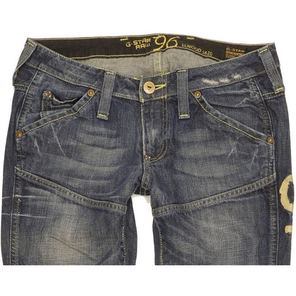 G-Star Elwood Heritage Women Blue Straight Slim Jeans W27 L31