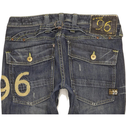 G-Star Elwood Heritage Women Blue Straight Slim Jeans W27 L31