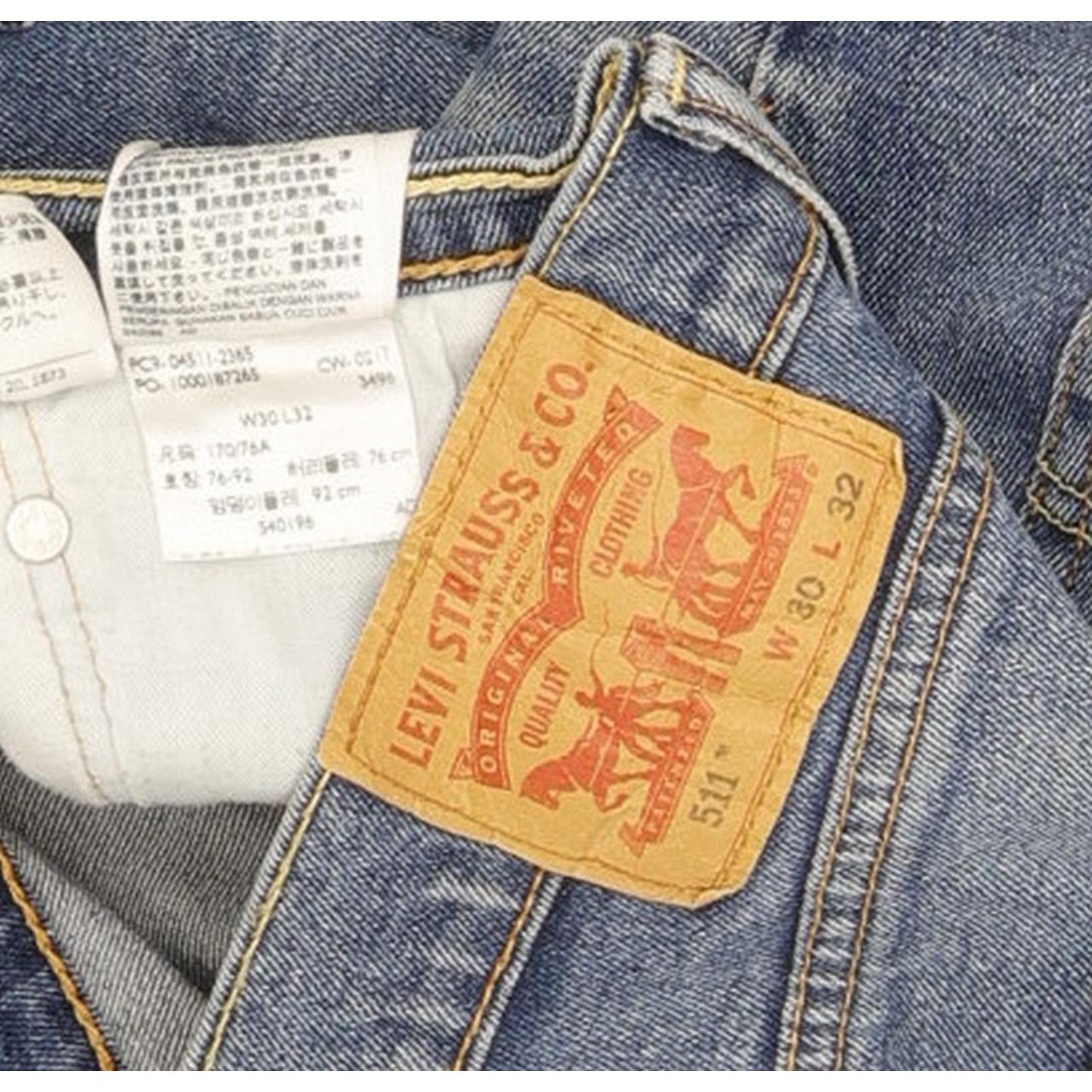 Levi's 511 Men Blue Straight Slim Stretch Jeans W30 L31