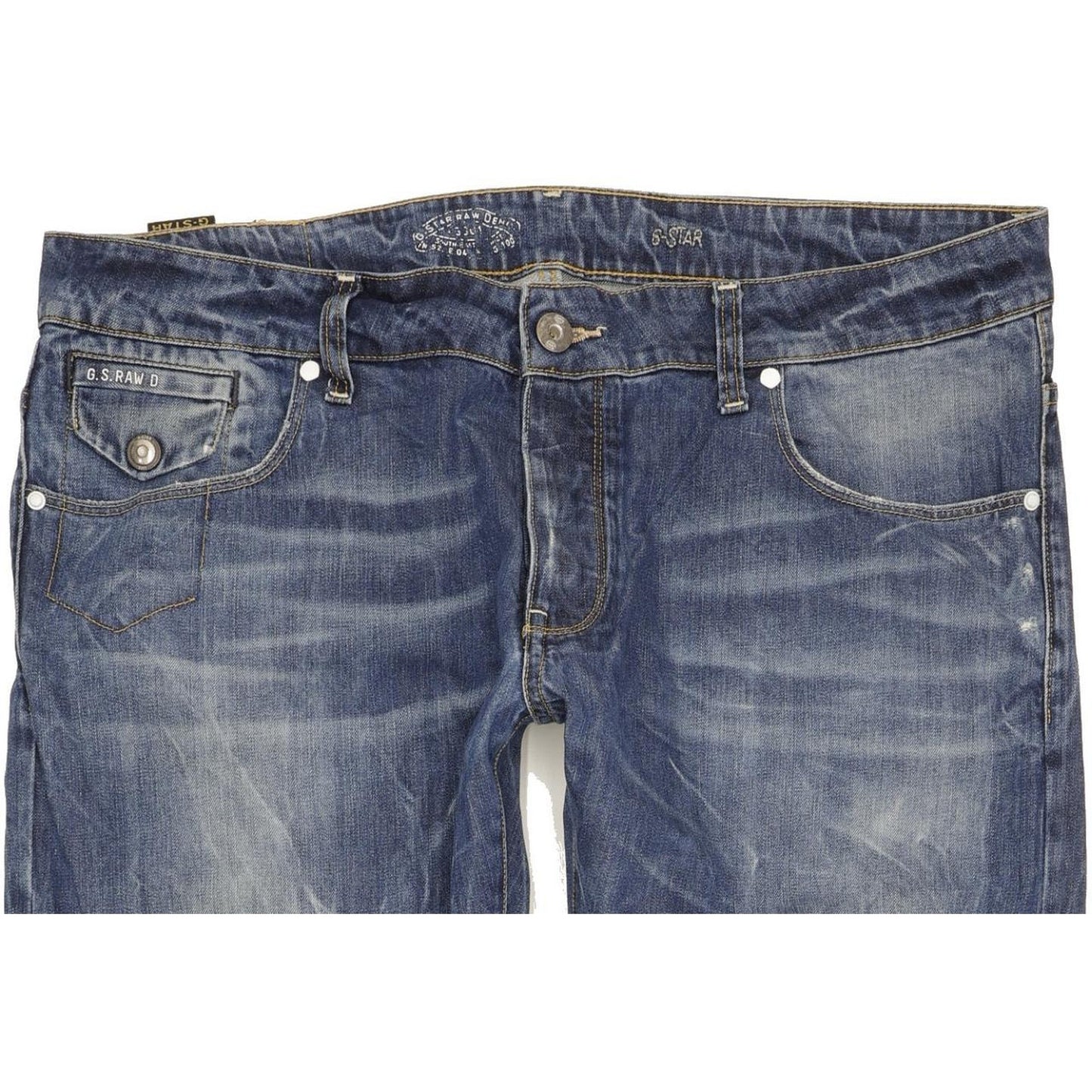 G-Star Morris Low Men Blue Straight Slim Jeans W38 L32