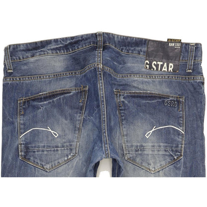 G-Star Morris Low Men Blue Straight Slim Jeans W38 L32