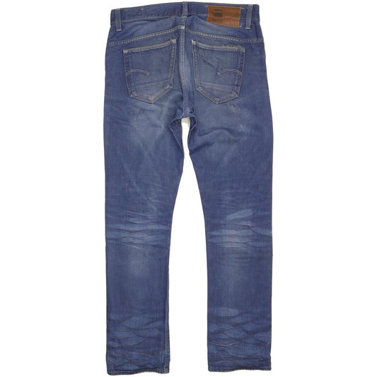 G-Star 3301 Men Blue Straight Slim Jeans W32 L32