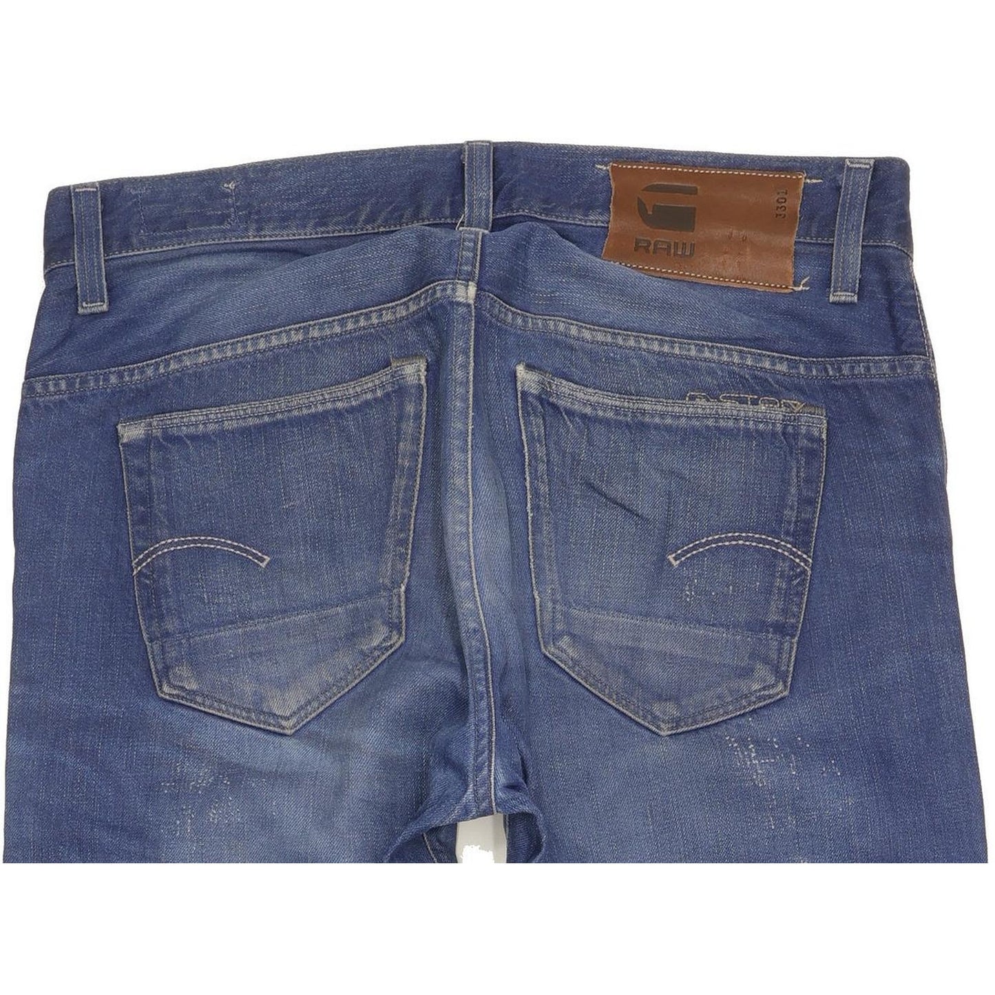 G-Star 3301 Men Blue Straight Slim Jeans W32 L32