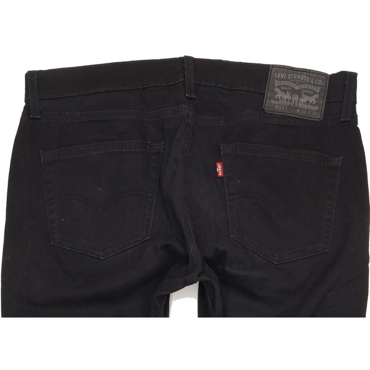 Levi's 511 Men Black Straight Slim Stretch Jeans W34 L31