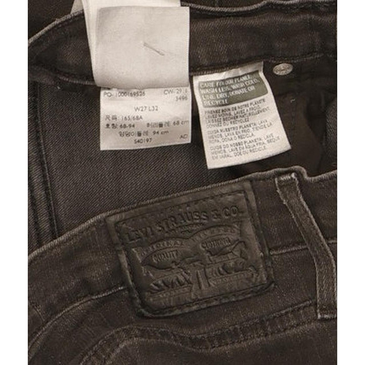 Levi's Mile Black Skinny Slim Stretch Jeans High Waisted W27 L32