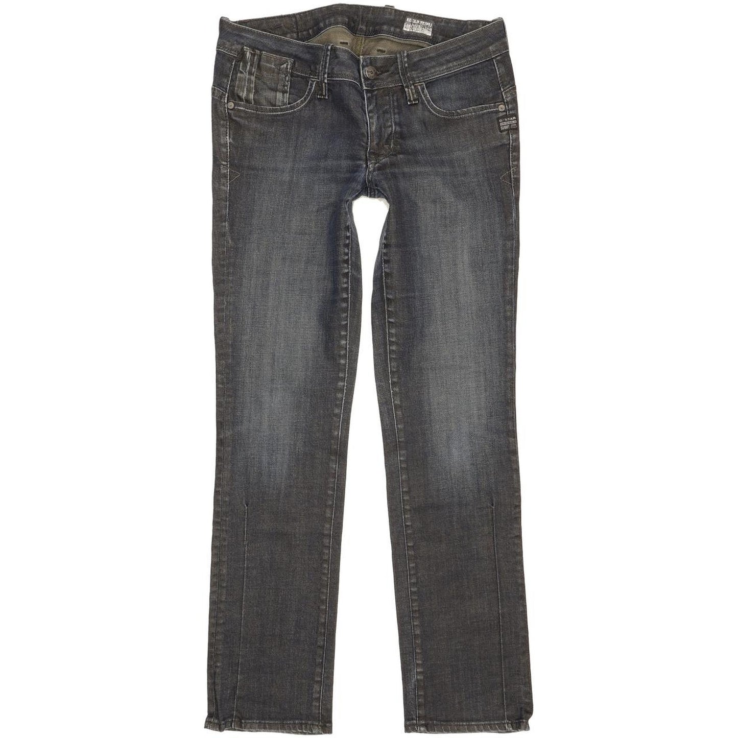 G-Star Women Navy Straight Slim Stretch Jeans W28 L30