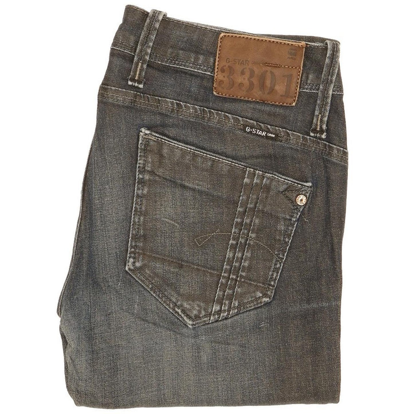 G-Star Women Navy Straight Slim Stretch Jeans W28 L30