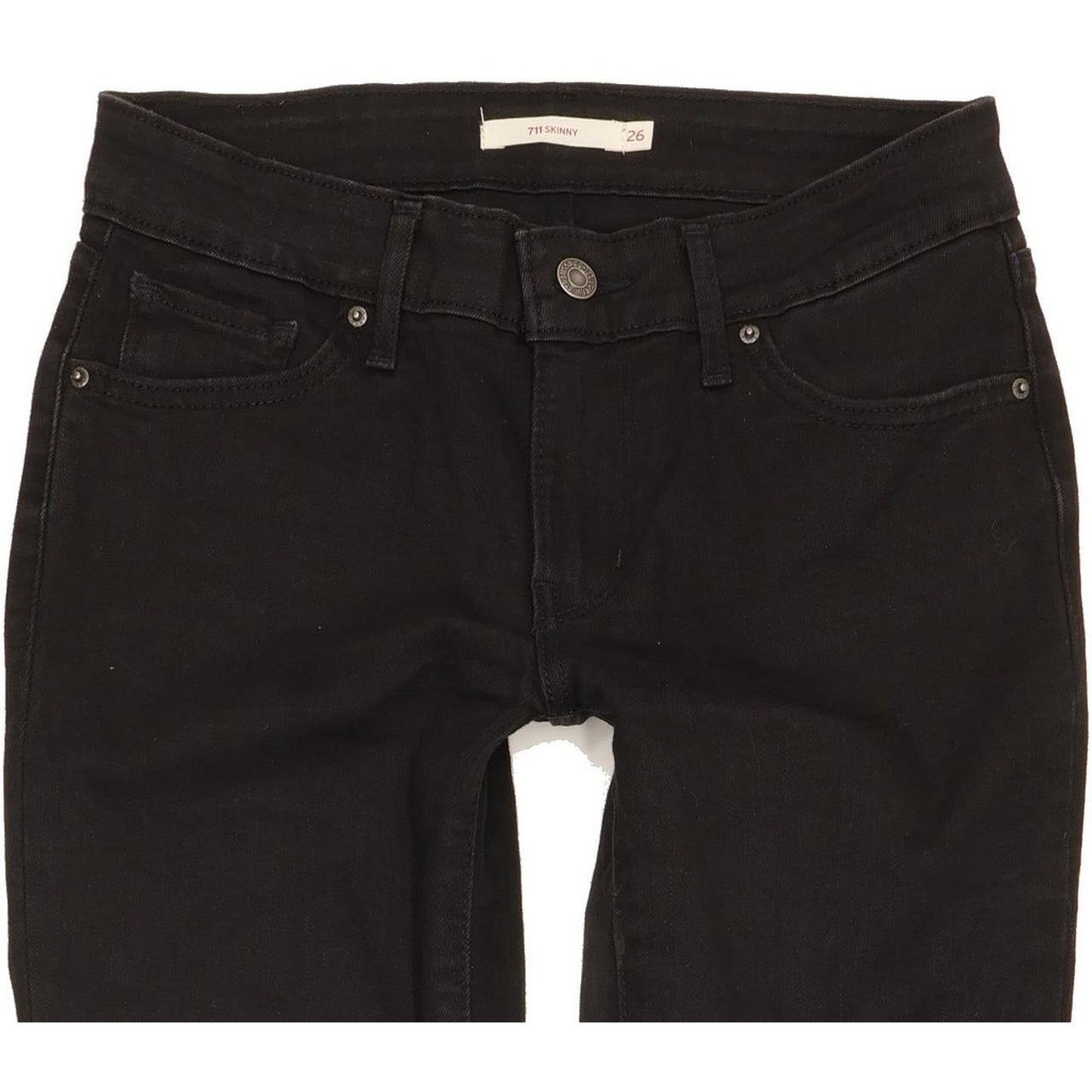 Levi's 711 Women Black Skinny Slim Stretch Jeans W26 L30