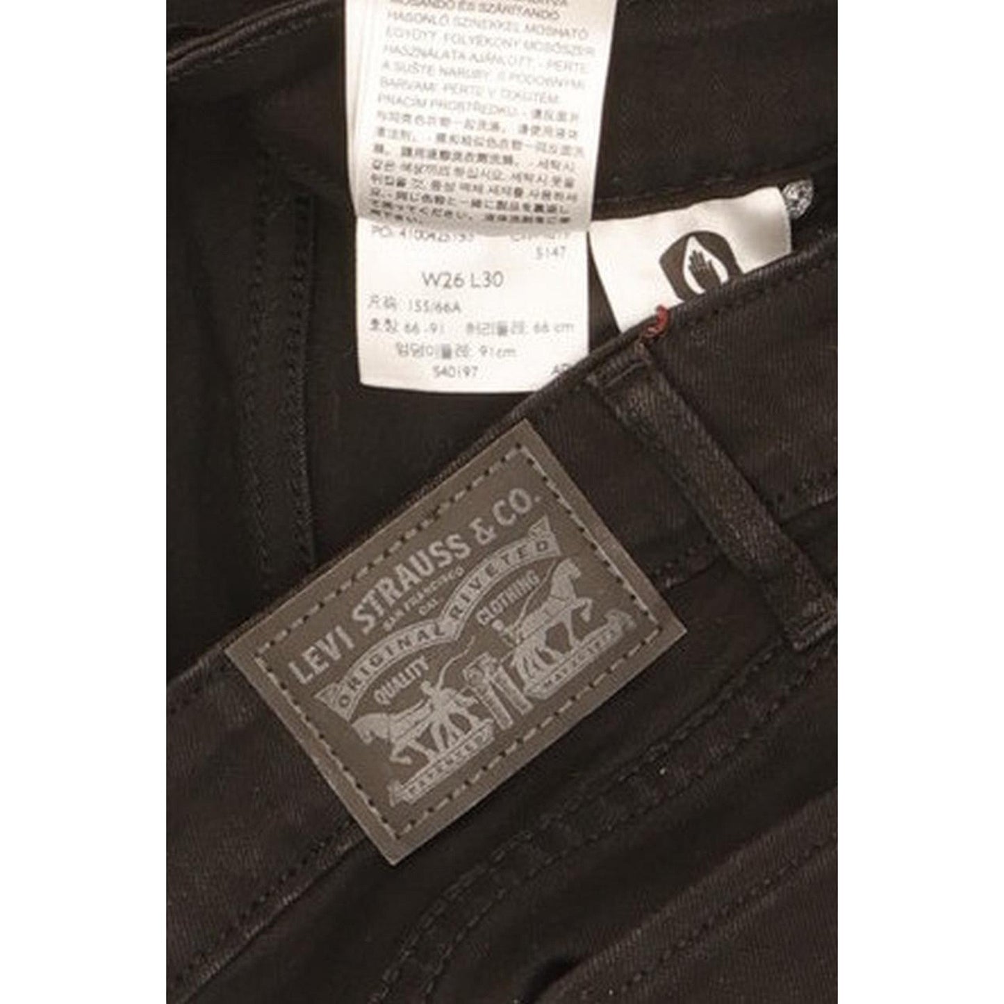 Levi's 711 Women Black Skinny Slim Stretch Jeans W26 L30