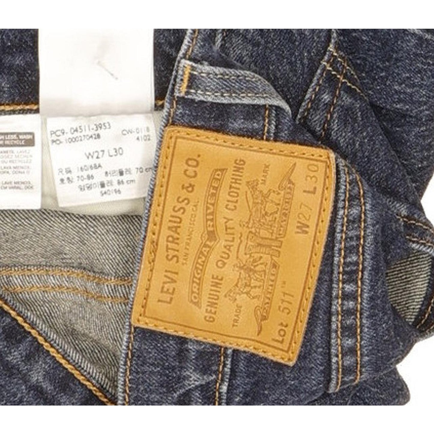 Levi's 511 Men Blue Straight Slim Stretch Jeans W27 L29