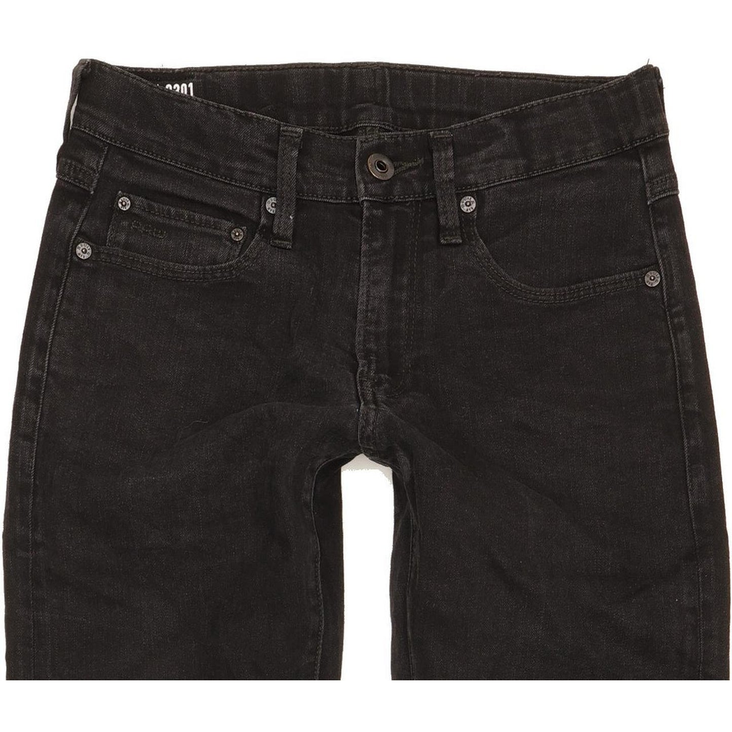 G-Star 3301 Kids Black Skinny Slim Stretch Jeans W26 L30