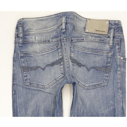 Diesel Matic 008N4 Women Blue Straight Slim Stretch Jeans W26 L34